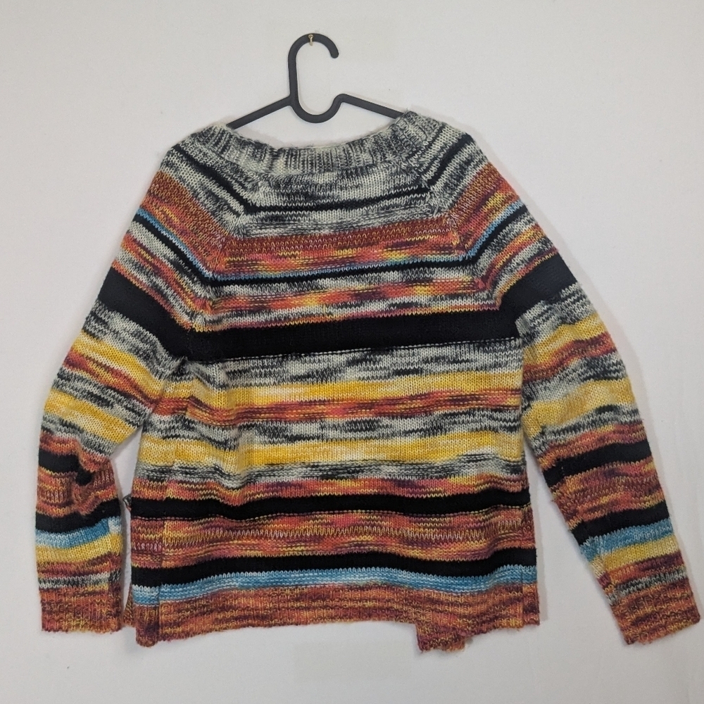Multicolor with black stripes open cardigan sweater - size m - Picture 5 of 6